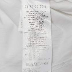 مملوكة مسبقًا تيشيرت غوتشي للأطفال جيرسي أبيض بأكمام طويلة 9/12 شهور