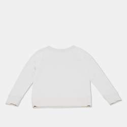 Pre Owned Gucci Kids Cream Logo Print Cotton Sweatshirt 5Y