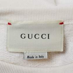 Pre Owned Gucci Kids Cream Logo Print Cotton Sweatshirt 5Y