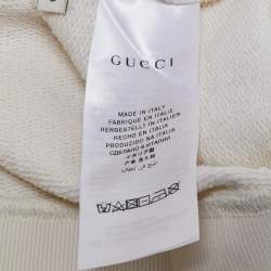 Pre Owned Gucci Kids Cream Logo Print Cotton Sweatshirt 5Y