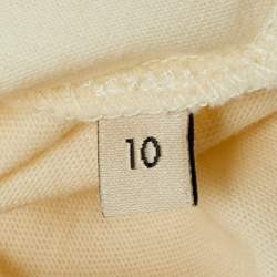 Pre Owned Gucci Kids Cream Logo Cartoon Print Jersey T-Shirt 10Yrs