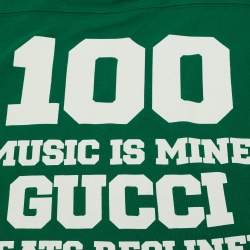 Pre Owned Gucci Kids Green Printed Jersey T-Shirt 8Yrs