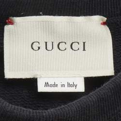 Pre Owned Gucci Kids Black Logo Print Cotton Sweater 4Yrs