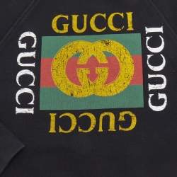 Pre Owned Gucci Kids Black Logo Print Cotton Sweater 4Yrs