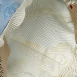 Pre Owned قبعة غوتشي قطنية كانفاس زرقاء للأطفال مع أغطية الأذن صغيرة