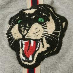 مملوكة مسبقًا Gucci Kids Grey Cotton Tiger Applique Joggers 10Yrs