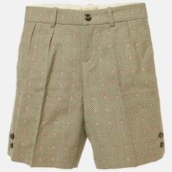 Pre Owned Gucci Kids Green G Motif Jacquard Shorts 6 Yrs