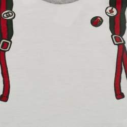 Pre Owned Gucci White Backpack Graphic Print Jersey T-Shirt 18/24 M