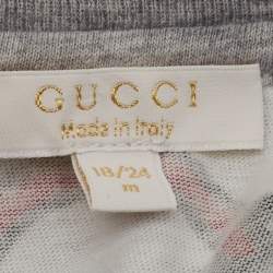 Pre Owned Gucci White Backpack Graphic Print Jersey T-Shirt 18/24 M