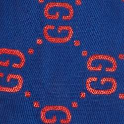 Pre Owned وشاح غوتشي مزيج صوف جي جي جاكار وردي