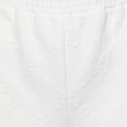 Pre Owned Gucci White GG Embossed Jersey Shorts 12 Yrs