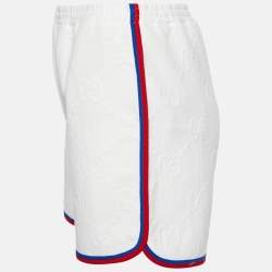 Pre Owned Gucci White GG Embossed Jersey Shorts 12 Yrs