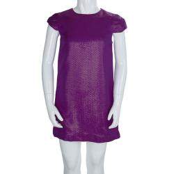 Gucci Purple Brocade Cap Sleeve Dress 8 Yrs