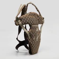 Gucci Beige GG Canvas and Leather Zoo Patch Baby Carrier