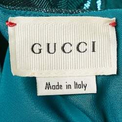Pre Owned Gucci Kids Green Lamé Pleated Dress 5 Yrs