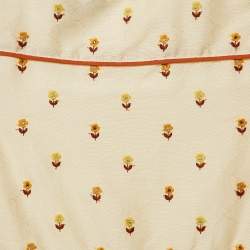 Gucci Yellow Floral Embroidery and Logo Pattern Cotton Dress 6 Yrs