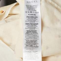 Gucci Yellow Floral Embroidery and Logo Pattern Cotton Dress 6 Yrs