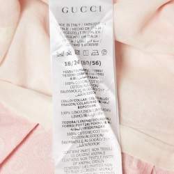 Pre Owned Gucci Kids Pink GG Jacquard Cotton Pleated Dress 12-24M