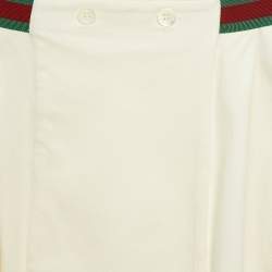 Gucci Kids Off White Web Waistband Jersey Pleated Mini Skirt 12 Yrs 