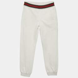 Gucci Kids White Web Trim Waistband Cotton Joggers 8 Yrs 