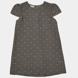 Gucci Kids Grey Star Pattern Silk Blend Dress Size 6 Yrs