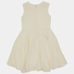 Gucci Cream Silk Floral Embroidered Dress Size 5 Yrs
