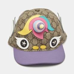 Gucci Kids Beige Coated Canvas Unicorn Baseball Cap M