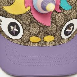 Gucci Kids Beige Coated Canvas Unicorn Baseball Cap M