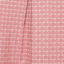 Pre Owned Gucci Kids Pink Monogram Jacquard Cotton Blend Dress 12 Yrs