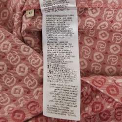 Pre Owned Gucci Kids Pink Monogram Jacquard Cotton Blend Dress 12 Yrs