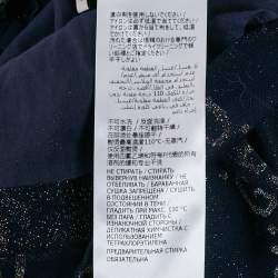 Pre Owned Gucci Kids Navy Blue Lurex and Cotton Intarsia Knit Ruffled Dress 12 Yrs