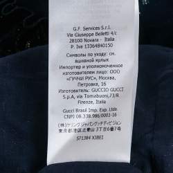 Pre Owned Gucci Kids Navy Blue Lurex and Cotton Intarsia Knit Ruffled Dress 12 Yrs