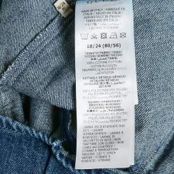 Pre Owned Gucci Kids Blue Denim Web Trim A-Line Dress 8/24M