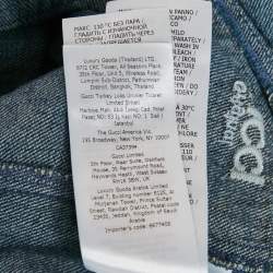 Pre Owned Gucci Kids Blue Denim Web Trim A-Line Dress 8/24M