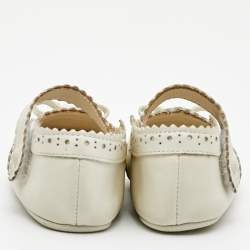 Pre Owned Gucci Off White Leather Ballet Flats Size 16