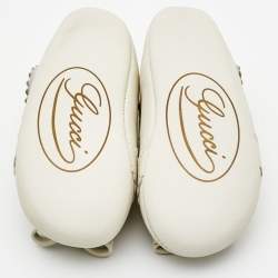 Pre Owned Gucci Off White Leather Ballet Flats Size 16