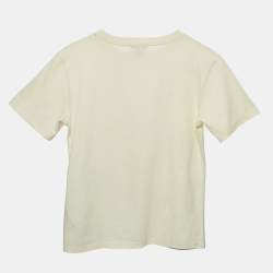 Pre Owned Gucci Kids Cream Cats Print Jersey T-Shirt 8 Yrs 