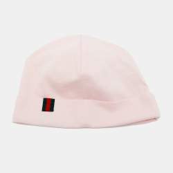 Pre Owned Gucci Pink Baby Cotton Blend Beanie Hat 9-12M