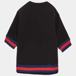 مملوكة مسبقًا Gucci Kids Black Floral Embroidered Cotton Sweatshirt 6Yrs