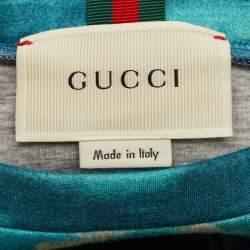 Pre Owned Gucci Kids Blue Garden Print Neoprene Sweatshirt 6Yrs