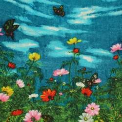 Pre Owned Gucci Kids Blue Garden Print Neoprene Sweatshirt 6Yrs