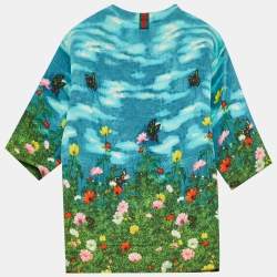 Pre Owned Gucci Kids Blue Garden Print Neoprene Sweatshirt 6Yrs