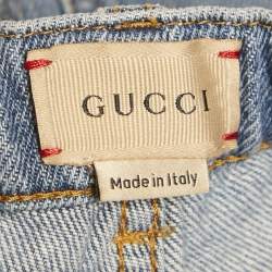 Pre Owned Gucci Kids Blue Denim Regular Fit Jeans 8Yrs/Waist 24"