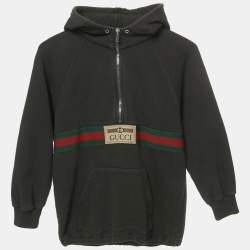 Pre Owned Gucci Kids Green Web Trim Cotton Sweatshirt and Sweatpants 8Yrs