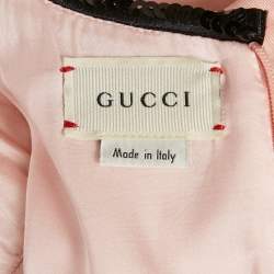مملوكة مسبقًا Gucci Kids Pink Sequin Collar Synthetic Dress 10Yrs