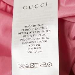 Pre Owned جاكيت غوتشي أطفال وردي بطباعة GG من النايلون مع حزام ويب 8 سنوات