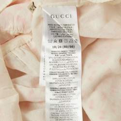 مملوكة مسبقًا فستان غوتشي كوكو للأطفال قطني جاكار أبيض 18/24 شهراً