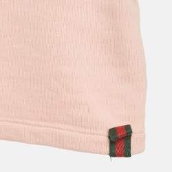 مملوكة مسبقًا Gucci Kids Pink Web Trim Cotton Mini Skirt 4Yrs
