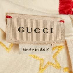 Pre Owned Gucci Kids Cream GG Embroidered Jersey Dress 24M