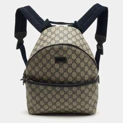 Pre Owned حقيبة ظهر غوتشي من قماش GG سوبرم ب لون كحلي/بيج
